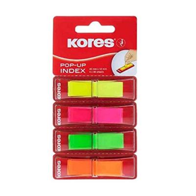 KORES  index marque-pages pop-up, 45 x 12 mm 4x40 assortis n45127