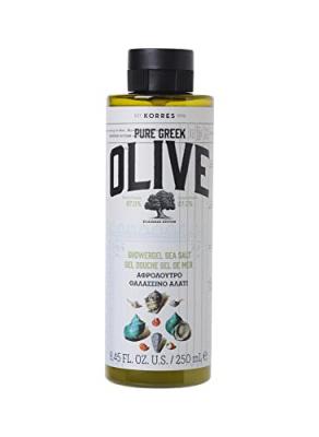 KORRES  Gel douche vert olive et sel de mer 250 ml, v&eacute;g&eacute;talien