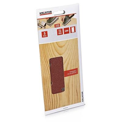 PROVENCE OUTILLAGE Lot de 5 feuilles abrasives rectangulaires 93 x 230 mm Grain 80