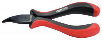 KS TOOLS Pince &eacute;lectronique &agrave; bec demi-rond coud&eacute; &agrave; 45&deg; 130mm