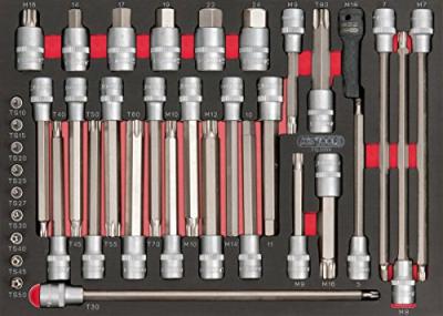 KSTOOLS Module d'embouts longs pour la m&eacute;canique 1/4'' - 1/2'', 38 pi&egrave;ces