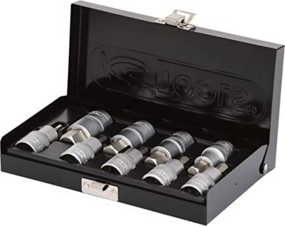 KS TOOLS  1/2"" jeu de douilles tournevis 6 pans int&eacute;rieur, courtes, 9