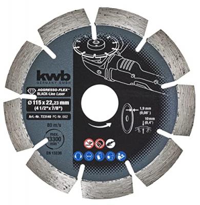KWB  - Disque diamant black line 115 &agrave; segments soud&eacute;s laser