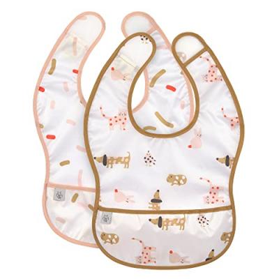LASSIG Lot de 2 bavoirs avec poche little mateys orange &eacute;pic&eacute;