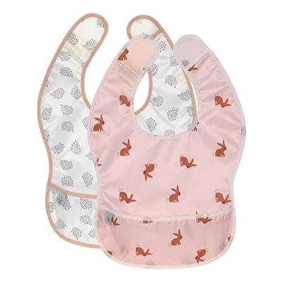 LASSIG L&auml;ssig Bavoir b&eacute;b&eacute; scratch r&eacute;ceptacle Little Forest lapin lot de 2