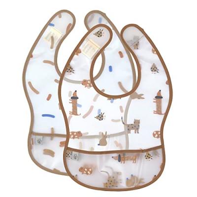 LäSSIG L&auml;ssig Bavoir b&eacute;b&eacute; scratch r&eacute;ceptacle lavable Little Mateys bleu royal lot de 2