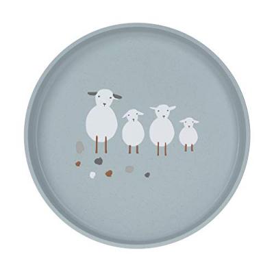 LASSIG  - Assiette Tiny Farmer Mouton et Oie bleu - bleu