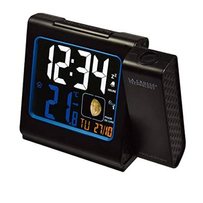 LA CROSSE TECHNOLOGY  WT551 R&eacute;veil Radio Pilot&eacute; avec Projection Ecran Couleurs - Noir