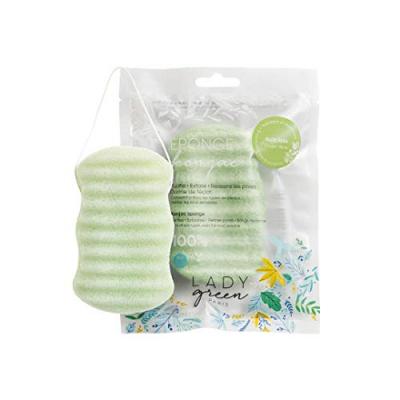 LADY GREEN  Eponge Konjac Merveilleuse Corps Aloe Vera, Vert, 1 Unit&eacute;