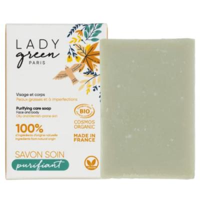 LADY GREEN  - Savon soin purifiant Visage&Corps 1 unit&eacute;