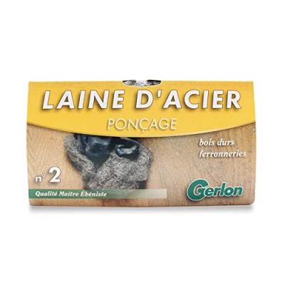 GERLON Laine d'acier  - n&deg;2 - Etui de 200 g Gris