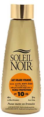 SOLEIL NOIR  Lait solaire vitamin&eacute;SPF10 Flacon 150ml