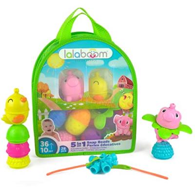 LALABOOM  sac de perles educatives animaux de la ferme bl231 BL231