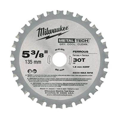 MILWAUKEE Lame scie circulaire m&eacute;tal  &oslash; 135 mm - 30 dents - 48404070