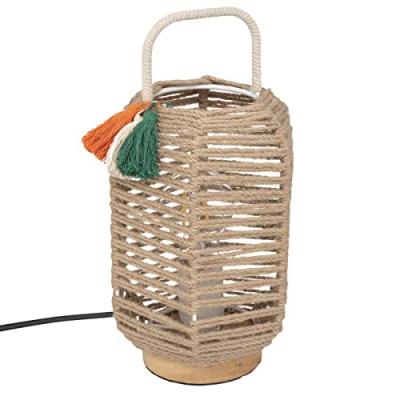 ATMOSPHERA CREATEUR D INTERIEUR Lampe &agrave; poser esprit boh&egrave;me Beige 15 x 15 x h. 28 cm - Beige