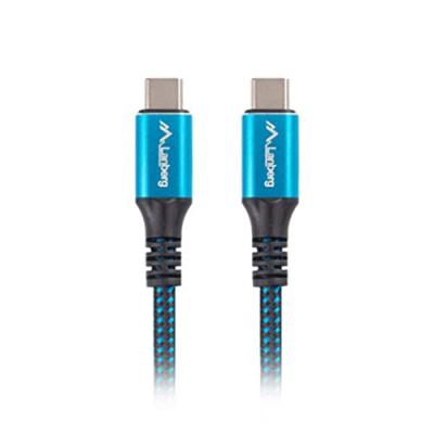 LANBERG  - usb-c 4.0 cable male/male 0.5m 100w 8k 30hz black/blue