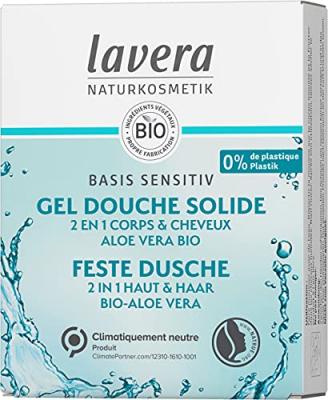LAVERA  Basis Sensitiv Gel Douche Solide 2 en 1 Corps et Cheveux - 50 g