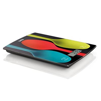 LAICA Balance &eacute;lectronique noire avec design cuill&egrave;res color&eacute;es 5kg.