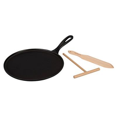 LE CREUSET Cr&ecirc;pi&egrave;re tradition et r&acirc;teau - Noir : 27 cm