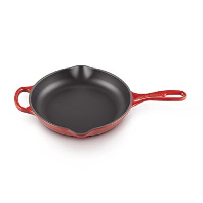 LE CREUSET Grill Skillet rond fonte &eacute;maill&eacute;e 23 cm Cerise 
