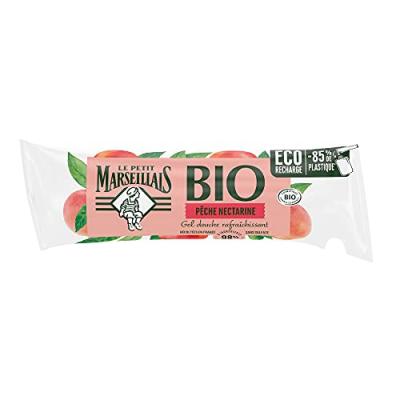 LE PETIT MARSEILLAIS Recharge gel douche bio rafraichissant p&ecirc;che nectarine
