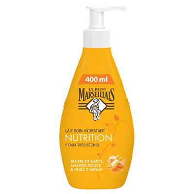 LE PETIT MARSEILLAIS Lait Hydratant Nutrition Karit&eacute;, Argan Et Ama  - Le Flacon De 400ml