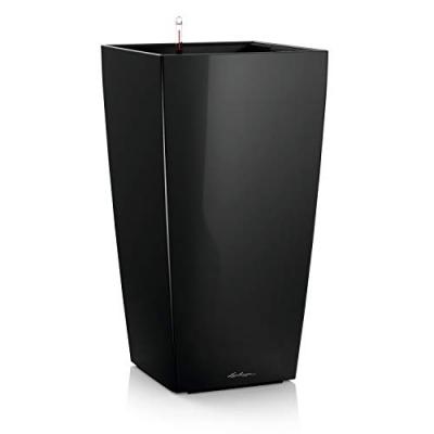LECHUZA Cubico Premium 50 - Kit Complet, Noir Brillant 95 Cm