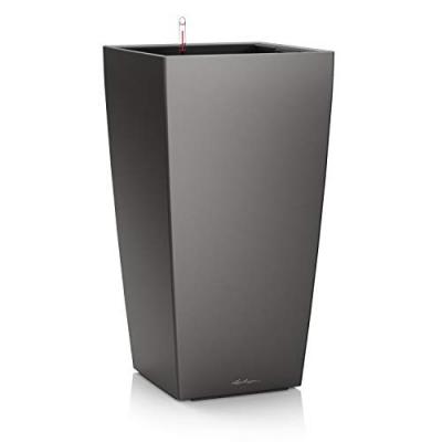 LECHUZA Pot carr&eacute;  Premium anthracite m&eacute;tallis&eacute; 50 x 50 x h.95 cm