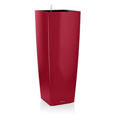 LECHUZA Cubico Alto Premium 40 - Kit Complet, Rouge Scarlet Brillant 105 Cm