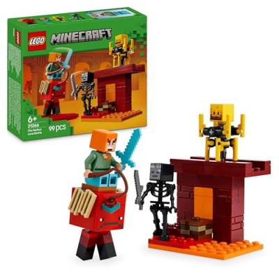 LEGO Minecraft 21266 La bataille de la lave du Nether - Jouet pour fans de jeux vid&eacute;o 