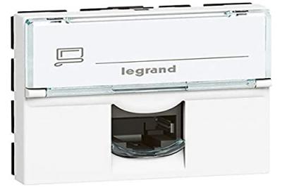 LEGRAND  076566 Prise Cat&eacute;gorie6 Stp Blind&eacute;e Mosaic, 2 Modules, Blanc