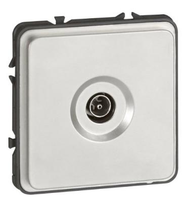 LEGRAND Prise t&eacute;l&eacute;vision simple m&acirc;le Soliroc - &Oslash;9,5mm - Chrome