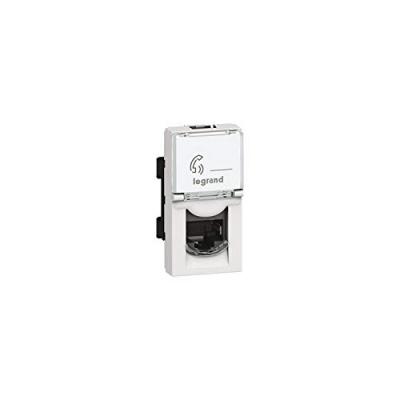 LEGRAND  078730 Mosaic RJ11 Prise, 4 Contacts, 1 Module, Blanc