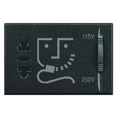 BTICINO Prise De Courant - Rasoir - 3 Modules -  Axolute - Anthracite