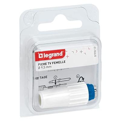 LEGRAND Fiche coaxiale droite diam&egrave;tre 9,52 mm  - Droite