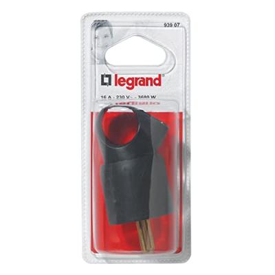 LEGRAND Fiche m&acirc;le avec terre plastique Annela - avec anneau - blister - noir
