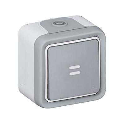 LEGRAND Interrupteur ext&eacute;rieur va-et-vient lumineux - IP55 - gris 