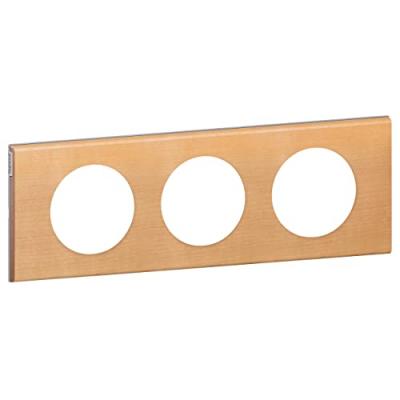 LEGRAND Plaque bois&eacute;e C&eacute;liane - Erable - Triple horizontale / verticale 71mm