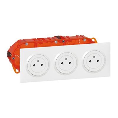LEGRAND Triple prise de courant 2P+T 16A Dooxie - Blanc