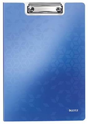 LEITZ  Porte-bloc &agrave; rabat WOW, A4, polyfoam, bleu m&eacute;tallis&eacute; - Lot de 2