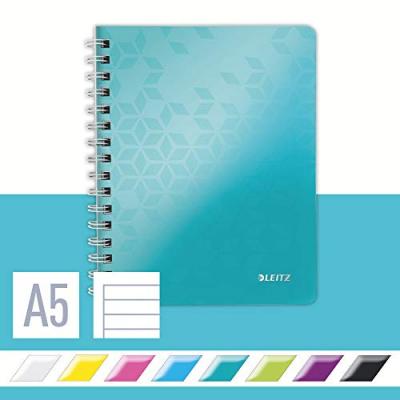 LEITZ Wow Cahier 160 Pages &agrave; Spirale Lign&eacute; A5 (17 X 22 cm) Menthe M&eacute;tallis&eacute;