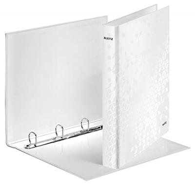 LEITZ Classeur 4 Anneaux Wow - -diam&egrave;tre 25 Mm- Blanc - 