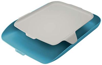 LEITZ  Corbeille &agrave; courrier Cosy avec organisateur, A4, bleu - Lot de 2