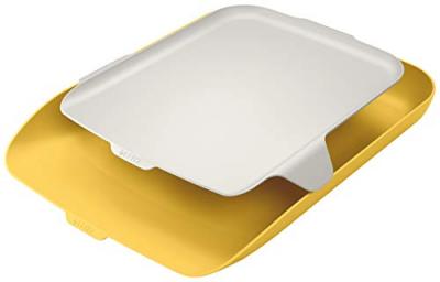 LEITZ Corbeille Courrier Avec Organiseur - Jaune - Cosy - 