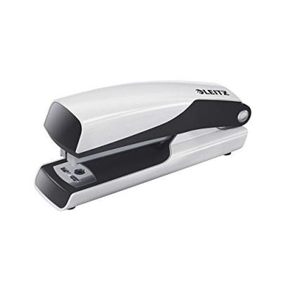LEITZ  wow 55281001 mini-agrafeuse en m&eacute;tal blanc m&eacute;tallis&eacute;