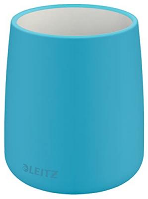 LEITZ  Pot &agrave; crayons Cosy, c&eacute;ramique, H108 x D85, bleu - Lot de 2