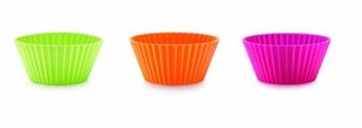 LEKUE L&eacute;ku&eacute; Classic Moules Madeleines 7 cm Pack de 12 Rose / Orange / Vert