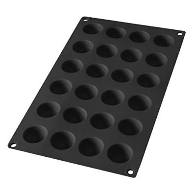 LEKUE Moule Gourmet Mini Demi Sph&egrave;re De 24 Pi&egrave;ces En Silicone Noir