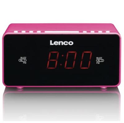 LENCO  CR-510, Horloge, FM, LED, 2,29 cm (0.9""), Noir, Rose, AAA