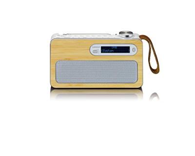 LENCO Radio portable dab+ pdr-040bamboowh bambou-blanc